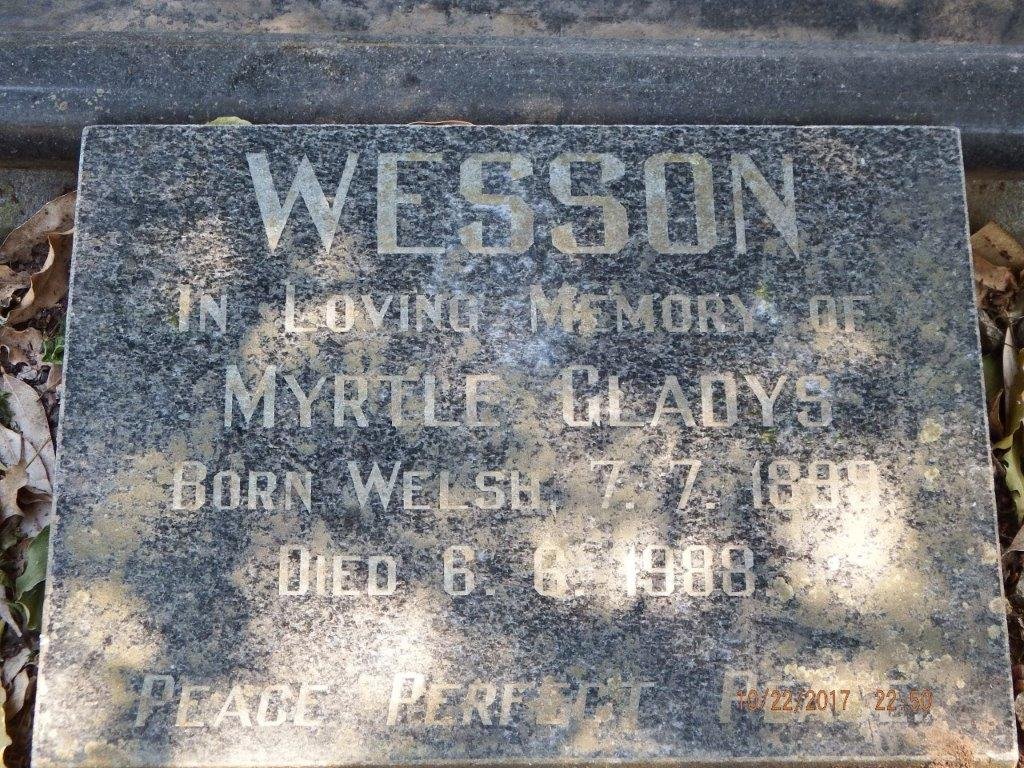 WESSON Myrtle Gladys nee WELSH 1899-1988