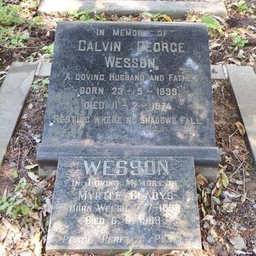 WESSON Calvin George 1899-1974 &amp; Myrtle Gladys WELSH 1899-1988
