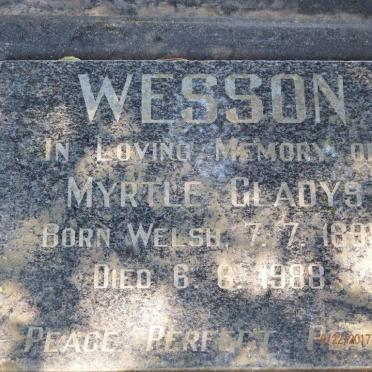WESSON Calvin George 1899-1974 &amp; Myrtle Gladys WELSH 1899-1988