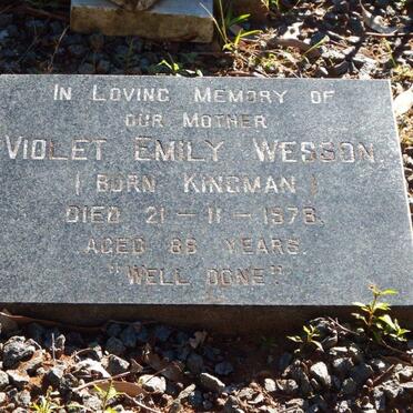 WESSON Violet Emily nee KINGMAN -1978