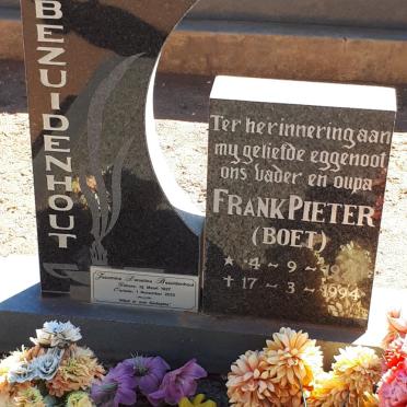 BEZUIDENHOUT Frank Pieter 1921-1994 &amp; Jacomina Danielina 1927-2013