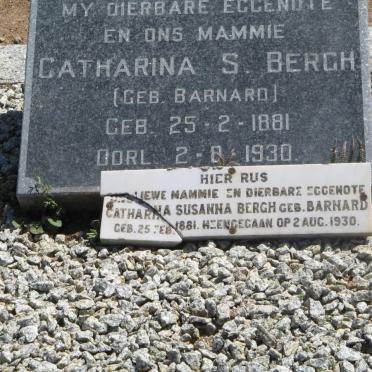 BERGH Catharina Susanna nee BARNARD 1881-1930 