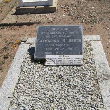 BERGH Catharina Susanna nee BARNARD 1881-1930