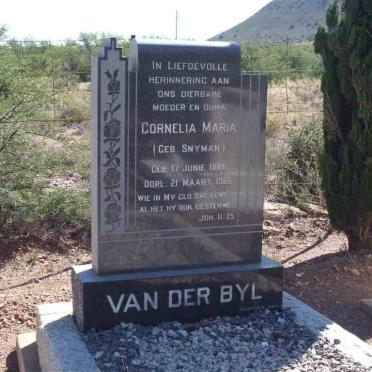 BYL Cornelia Maria, van der nee SNYMAN 1884-1965