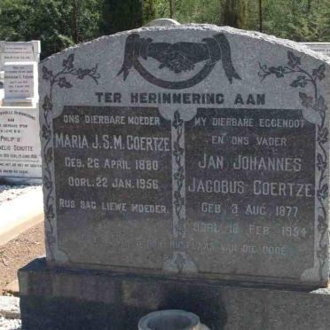 COERTZE Jan Johannes Jacobus 1877-1954 &amp; Maria J.S.M. 1880-1956