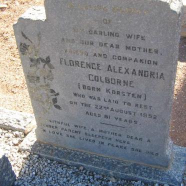 COLBORNE Florence Alexandria nee KORSTEN -1952