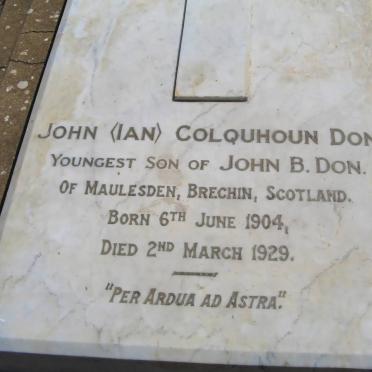 DON John Colquhoun 1904-1929