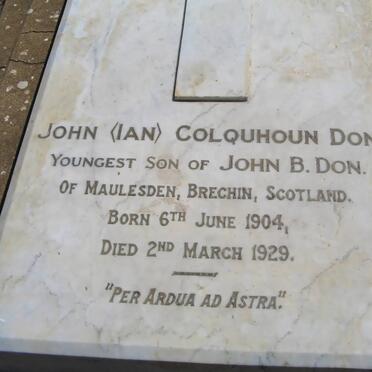 DON John Colquhoun 1904-1929
