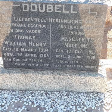 DOUBELL Thomas William Henry 1904-1965 &amp; Marguerite Madeline 1897-1980