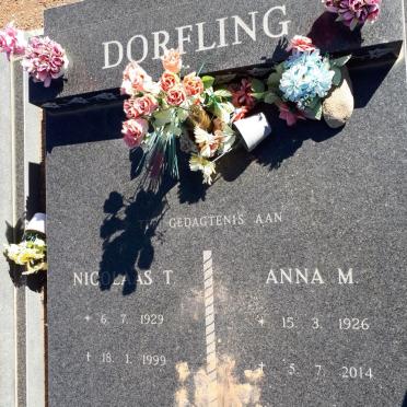 DORFLING Nicolaas T. 1929-1999 &amp; Anna M. 1926-2014