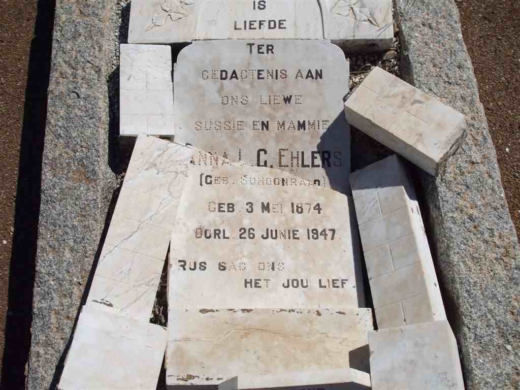 EHLERS Anna L.G. nee SCHOONRAAD 1874-1947