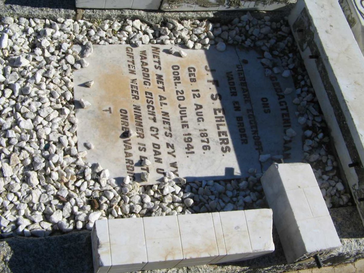 EHLERS J.F.S. 1876-1941 &amp; Anna L.C. nee SCHOONRAAD 1874-1947