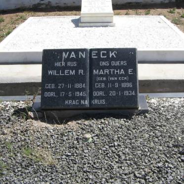 ECK Willem R., van 1884-1945 &amp; Martha E. VAN ECK 1896-1934