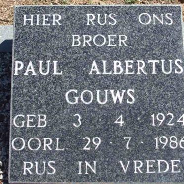 GOUWS Paul Albertus  1924-1986