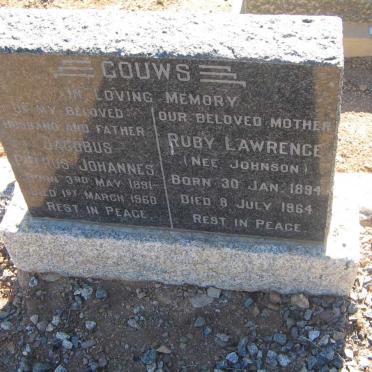 GOUWS Jacobus Petrus Johannes 1891-1960 &amp; Ruby Lawrence JOHNSON 1894-1964