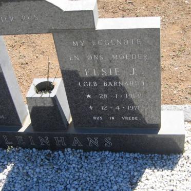 KLEINHANS Theodorus E. 1910-1985 &amp; Elsie J. BARNARD 1914-1971