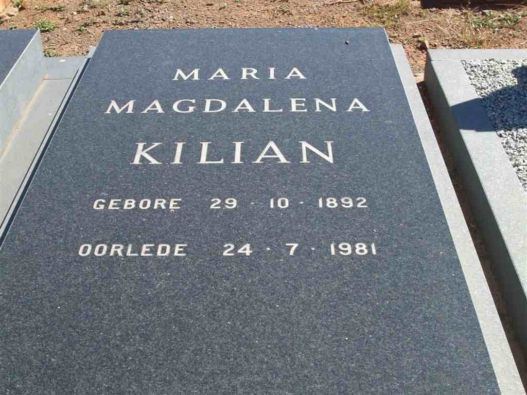 KILIAN Maria Magdalena 1892-1981