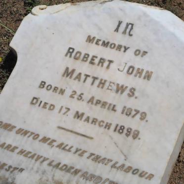 MATTHEWS Robert John 1879-1899