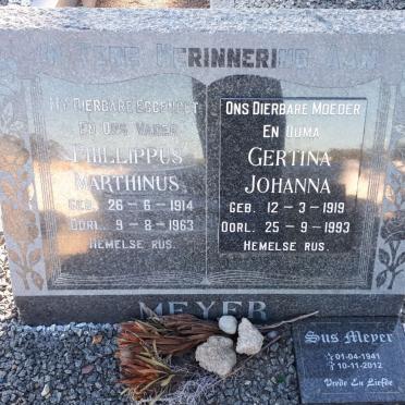 MEYER Phillippus Marthinus 1914-1963 &amp; Gertina Johanna 1919-1993 :: MEYER Sus 1941-2012
