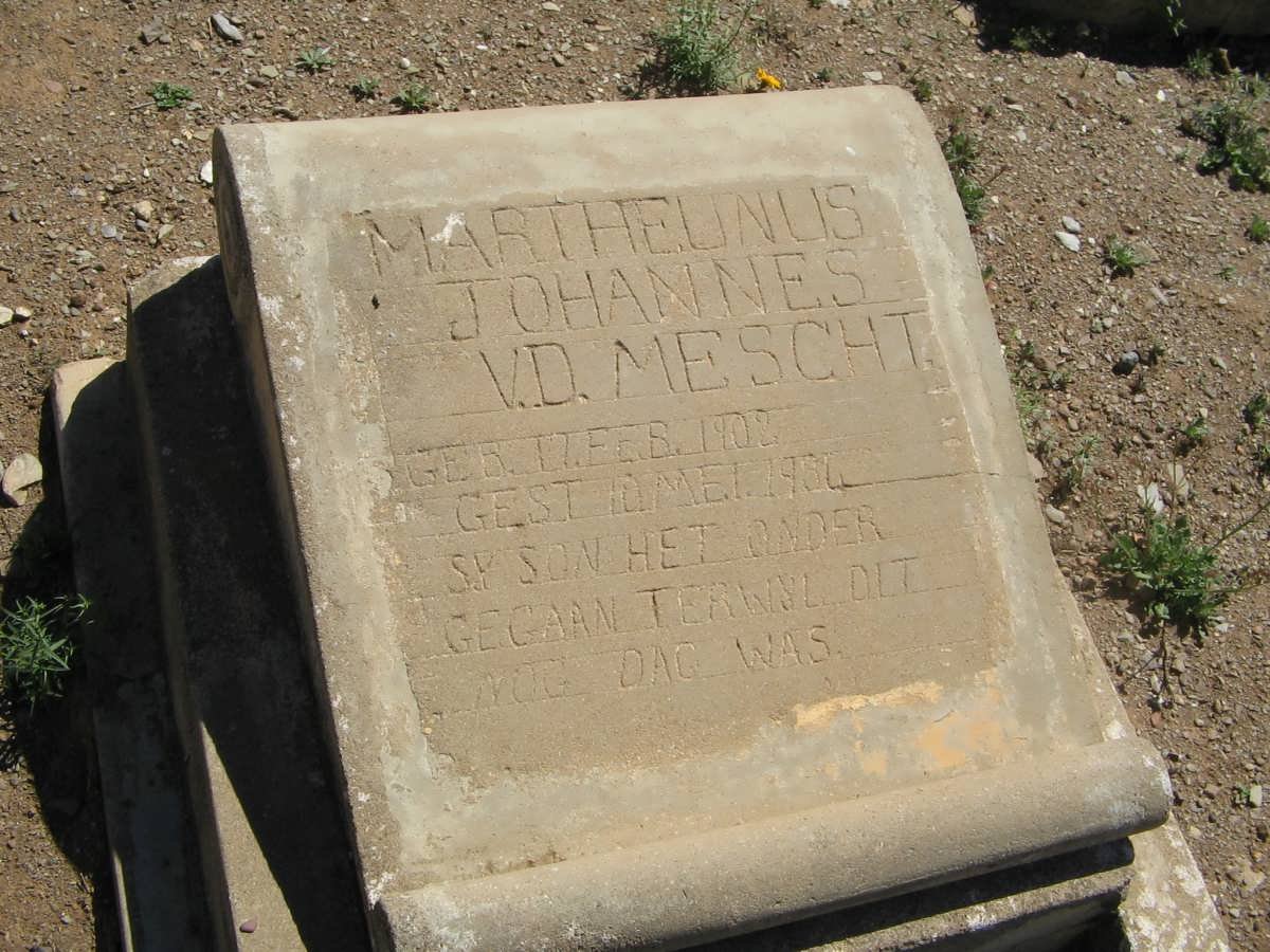 MESCHT Martheunus Johannes, v.d. 1902-1934