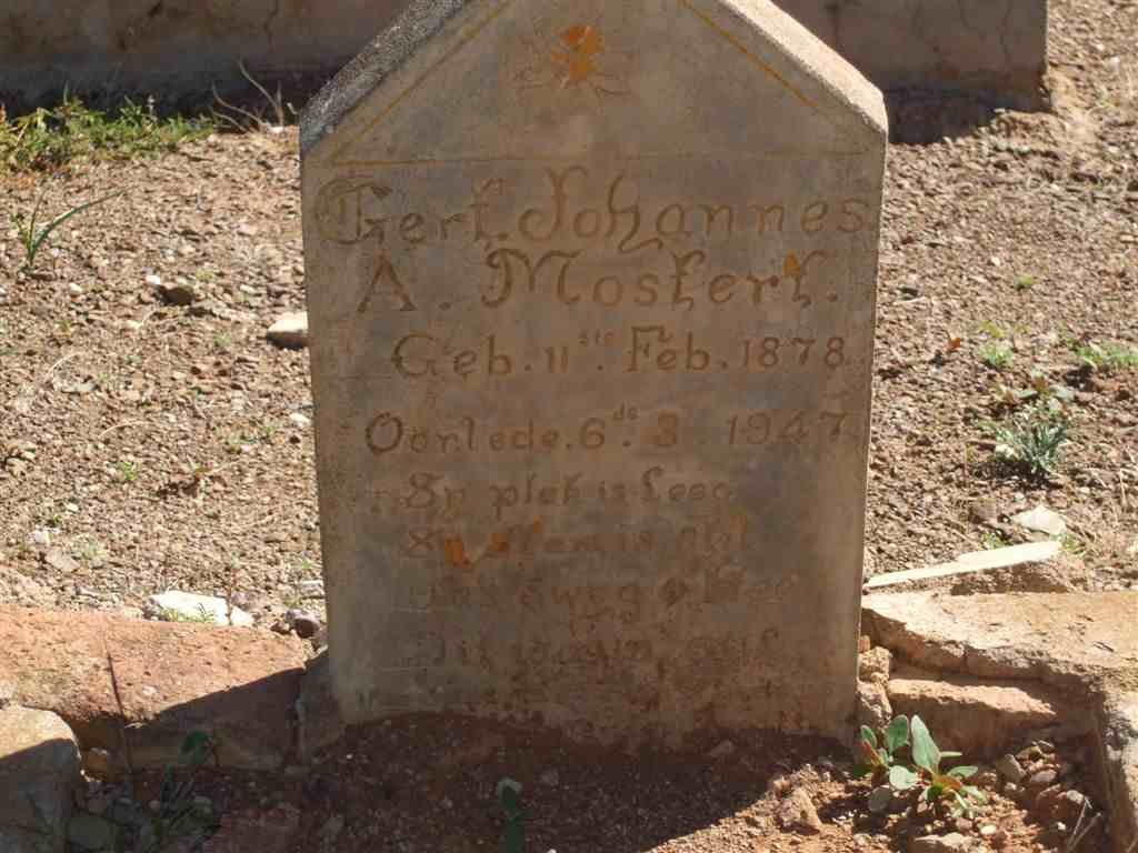 MOSTERT Gert Johannes A. 1878-1947