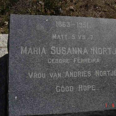 NORTJE Maria Susanna nee FERREIRA 1863-1951