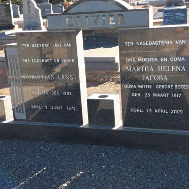 OLIVIER Christiaan Ernst 1909-1975 &amp; Martha Helena Jacoba BOTES 1917-2009