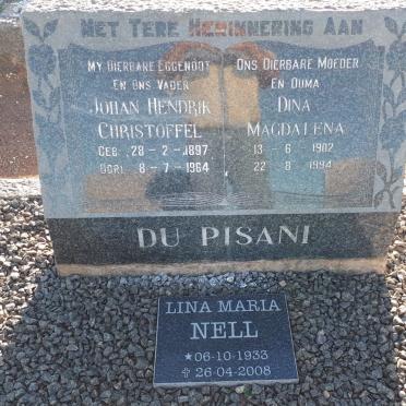 PISANI Johan Hendrik Christoffel, du 1897-1964 &amp; Dina Magdalena  1902-1994 :: NELL Lina Maria 1933-2008