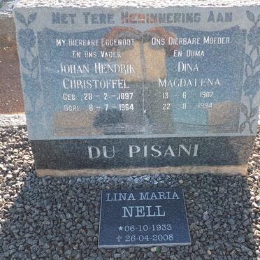 PISANI Johan Hendrik Christoffel, du 1897-1964 &amp; Dina Magdalena  1902-1994 :: NELL Lina Maria 1933-2008