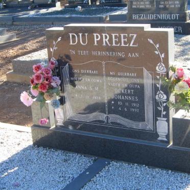 PREEZ Ockert Johannes, du 1912-1992 &amp; Anna S.M. 1928-