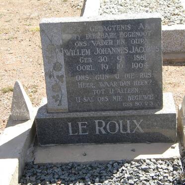 ROUX Willem Johannes Jacobus, Le 1881-1964