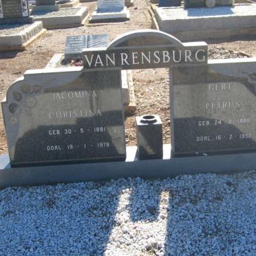 RENSBURG Gert Petrus, van 1880-1952 &amp; Jacomina Christina 1881-1978