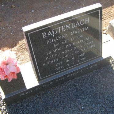 RAUTENBACH Johanna Maryna 1922-2000