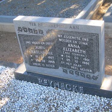 REYNECKE John Terblanche 1907-1988 &amp; Anna Elizabeth FERREIRA 1901-1986