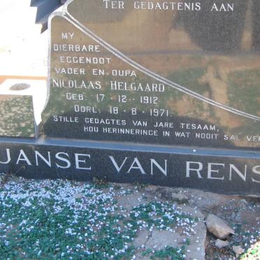 RENSBURG Nicolaas Helgaard, Janse van 1912-1971