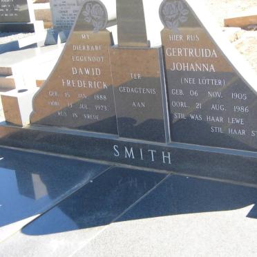 SMITH Dawid Frederick 1888-1972 &amp; Gertruida Johanna LOTTER 1905-1986 