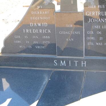 SMITH Dawid Frederick 1888-1972 &amp; Gertruida Johanna LOTTER 1905-1986