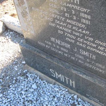 SMITH Hendrik J. 1882-1962 &amp; Christina J.P. LAMPRECHT 1886-1951