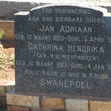 SWANEPOEL Jan Adriaan 1883-1952 &amp; Cathrina Hendrika V.D. WESTHUIZEN 1885-1961