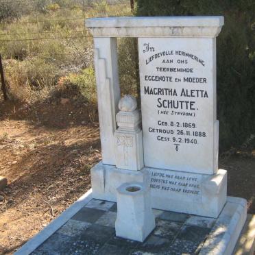 SCHUTTE Magritha Aletta nee STRYDOM 1869-1940