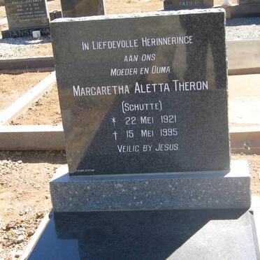 THERON Margaretha Aletta nee SCHUTTE 1921-1995
