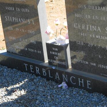 TERBLANCHE Stephanus I. 1905-1981 &amp; Gertina S.P.  V.D. MESCHT 1908-1989