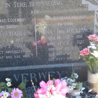VERWEY Andrew Charles 1913-1964 &amp; Anna WILLIAMS 1916-2001