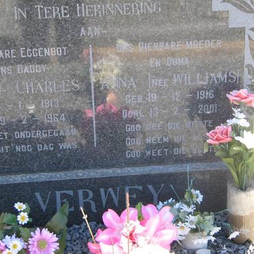 VERWEY Andrew Charles 1913-1964 &amp; Anna WILLIAMS 1916-2001