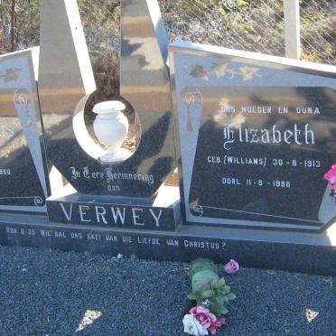 VERWEY Wallace Louis 1911-1980 &amp; Elizabeth WILLIAMS 1913-1986