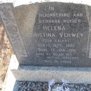 VERWEY Helena Christina nee EALES 1892-1961
