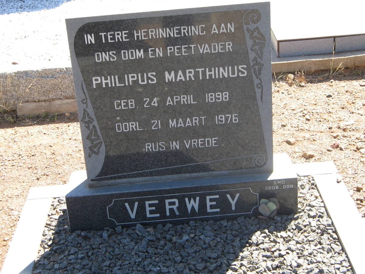 VERWEY Philipus Marthinus 1898-1976