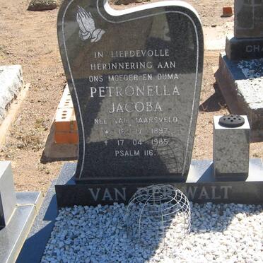 WALT Petronella Jacoba, van der nee VAN JAARSVELD 1897-1985