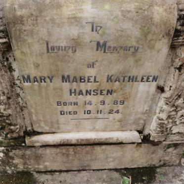 HANSEN Mary Mabel Kathleen 1889-1924