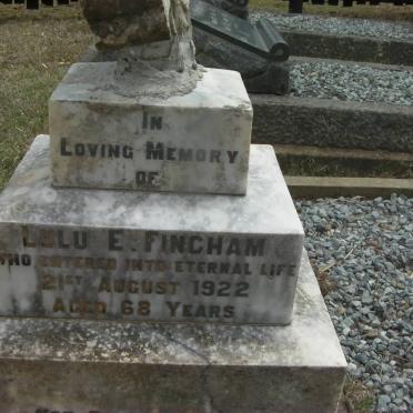 FINCHAM Lulu E. -1922